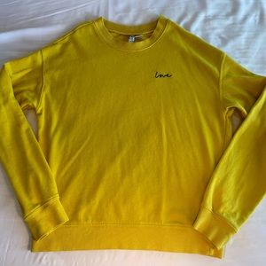 H&M Yellow “love” Sweatshirt (Small)